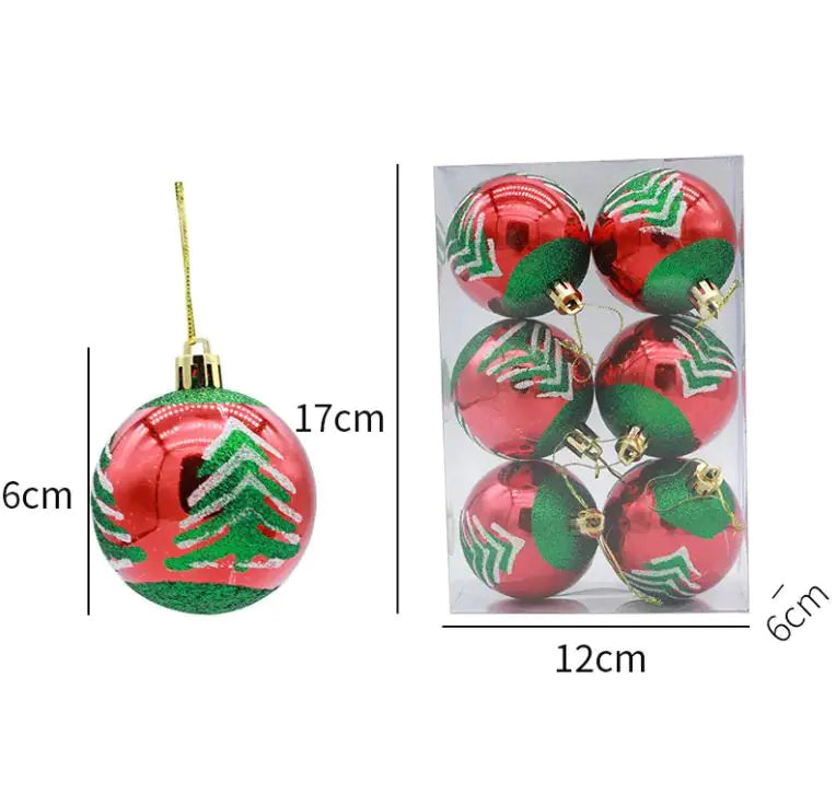 6cm Painted Christmas Ball Decorations Arrangement Props