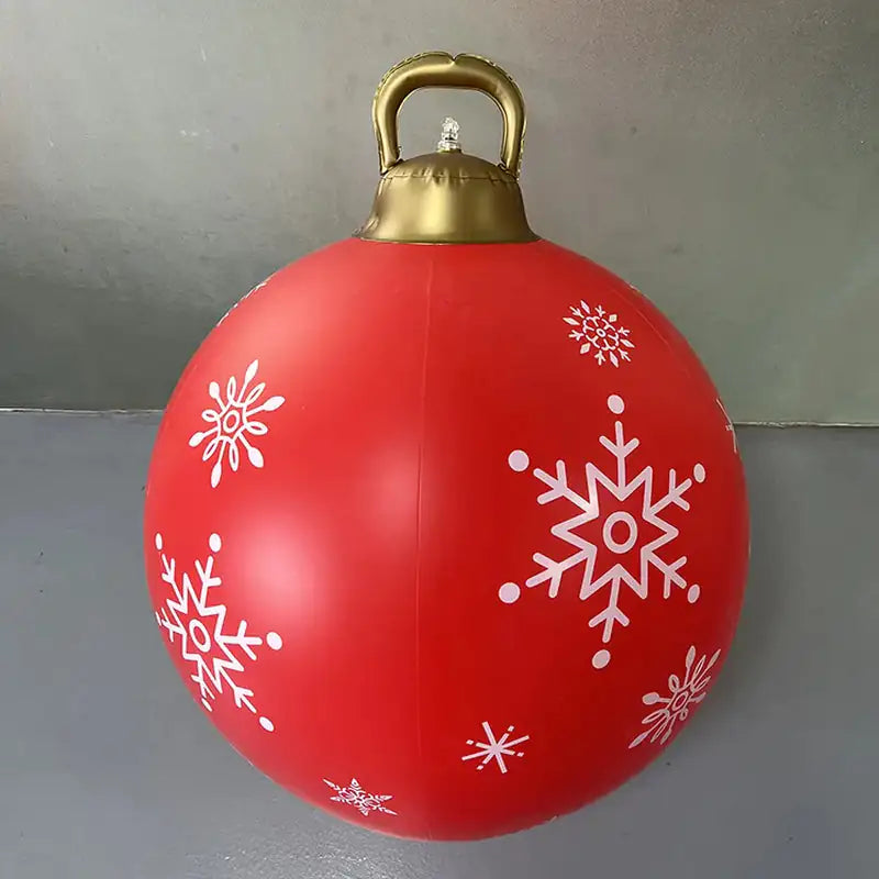 60Cm Outdoor Christmas Inflatable Decorated Ball PVC Giant Big Large Balls Xmas Tree Decorations Toy Ball without Light Ornament