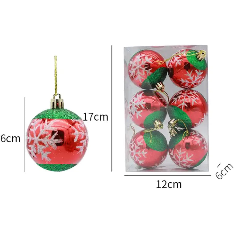 6cm Painted Christmas Ball Decorations Arrangement Props